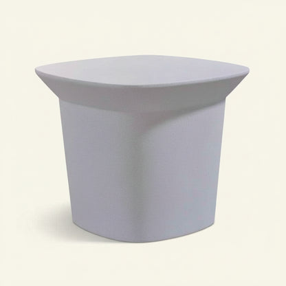 TORA POWDER STONE SIDE TABLE | WHITE | IN-OUTDOOR