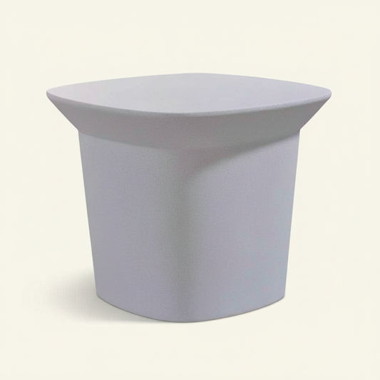 TORA POWDER STONE SIDE TABLE | WHITE | IN-OUTDOOR