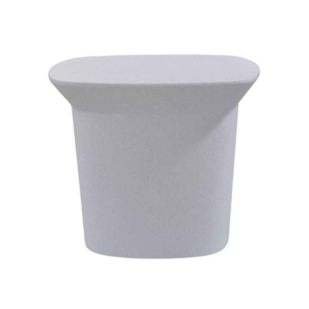 TORA POWDER STONE SIDE TABLE | WHITE | IN-OUTDOOR
