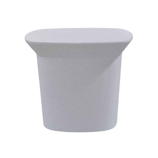 TORA POWDER STONE SIDE TABLE | WHITE | IN-OUTDOOR