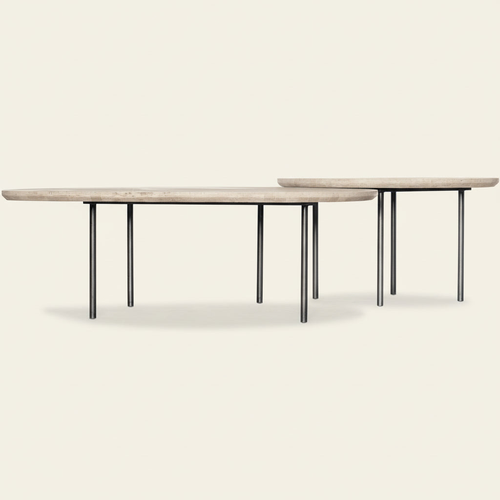 TRAVERTINE NESTING COFFEE TABLES