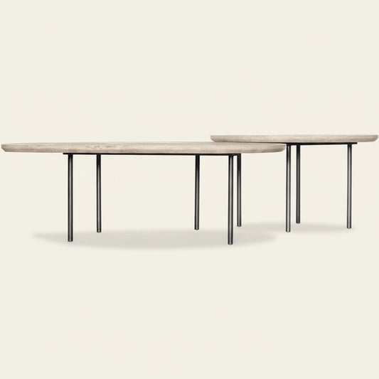 TRAVERTINE NESTING COFFEE TABLES