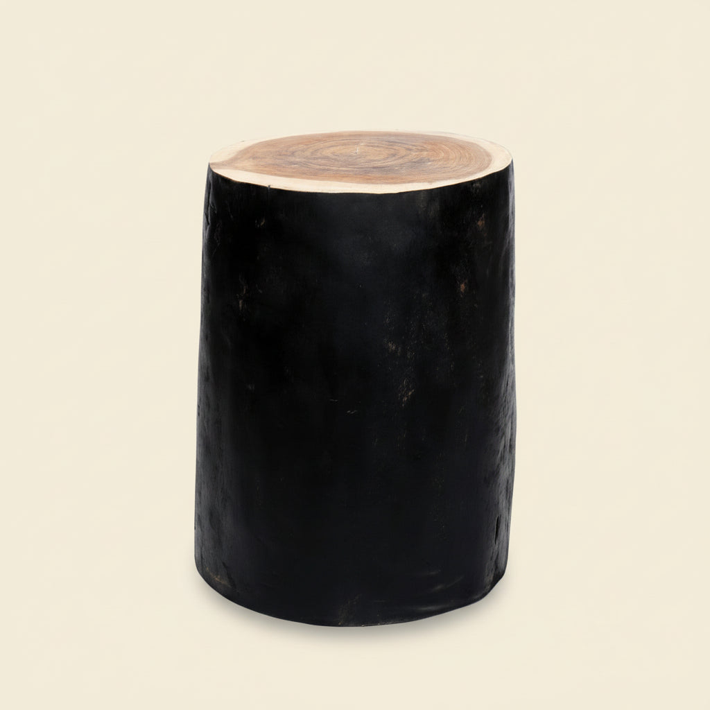 TRIBE SIDE TABLE + STOOL | BLACK + NATURAL