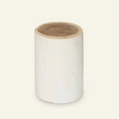 TRIBE SIDE TABLE + STOOL | WHITE + NATURAL