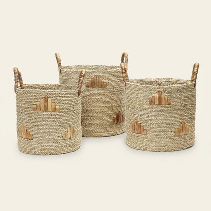 TWIGGY GRAPHIC BASKETS (SET OF 3) / NATURAL