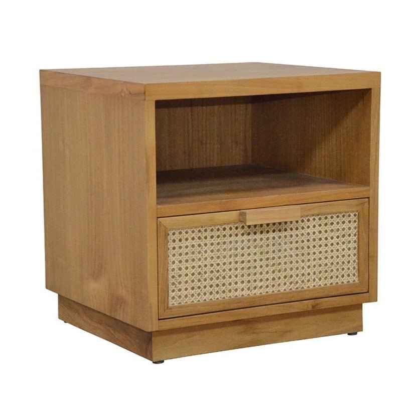 VIENNA (BED)SIDE TABLE | RATTAN + NATURAL OAK