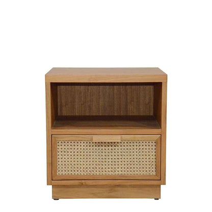VIENNA (BED)SIDE TABLE | RATTAN + NATURAL OAK