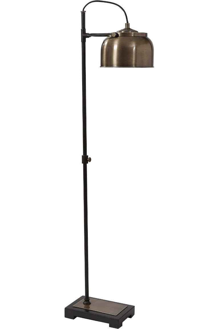 VINTAGE BRASS INDUSTRIAL FLOOR LAMP