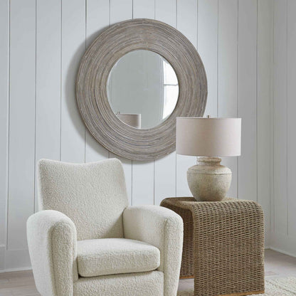 VORTEX NATURAL RATTAN ROUND MIRROR