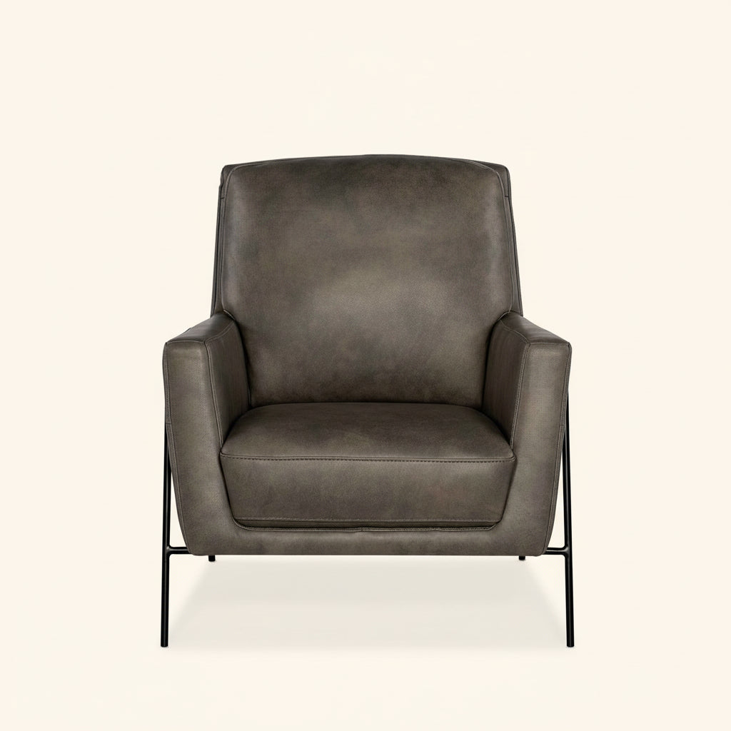 WALKER LEATHER ARM CHAIR: ANKUR METEOR