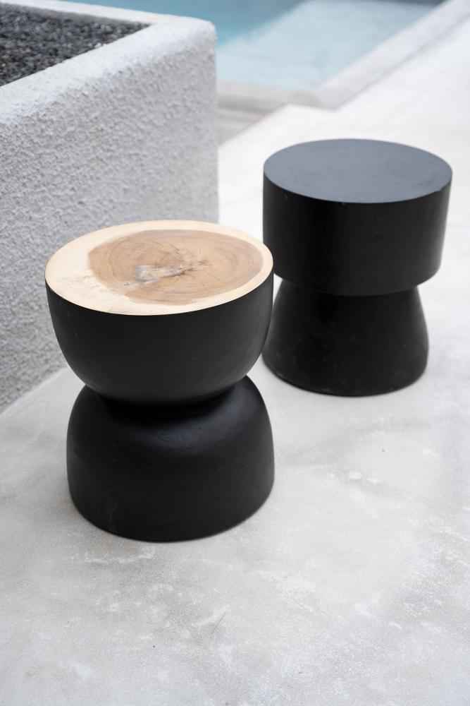 WARMI SIDE TABLE + STOOL | BLACK