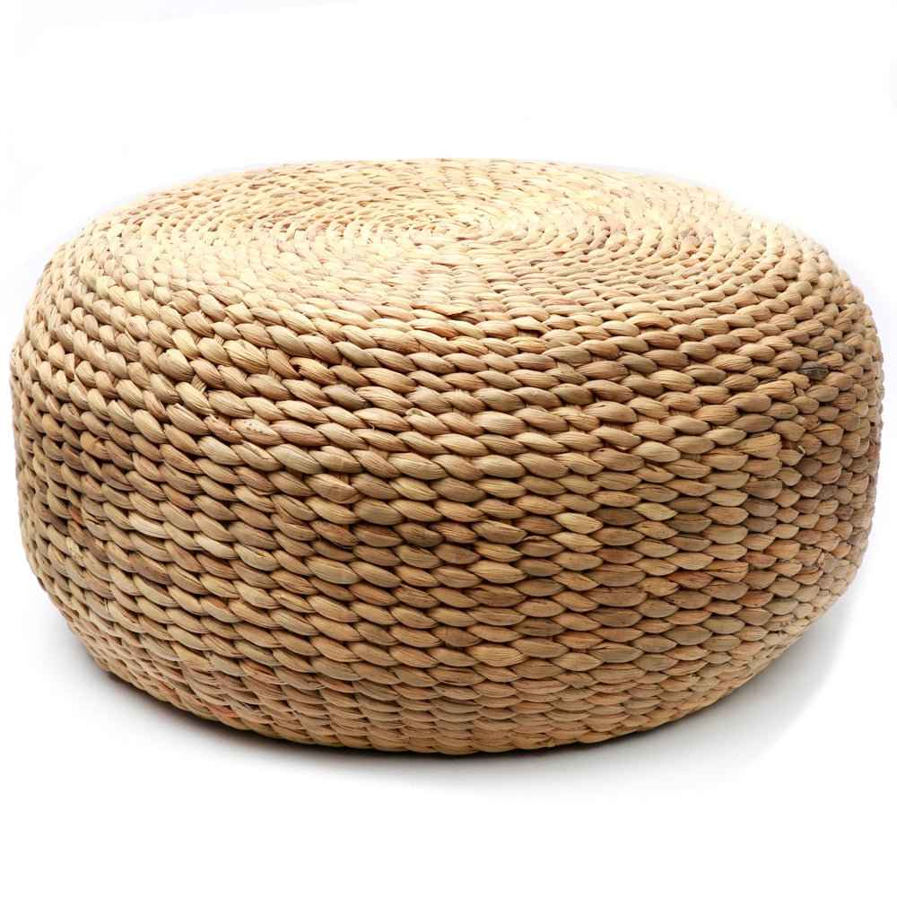 WATER HYACINTH POUF + COFFEE TABLE | NATURAL