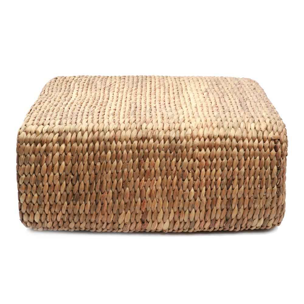 WATER HYACINTH SQUARE POUF + COFFEE TABLE | NATURAL