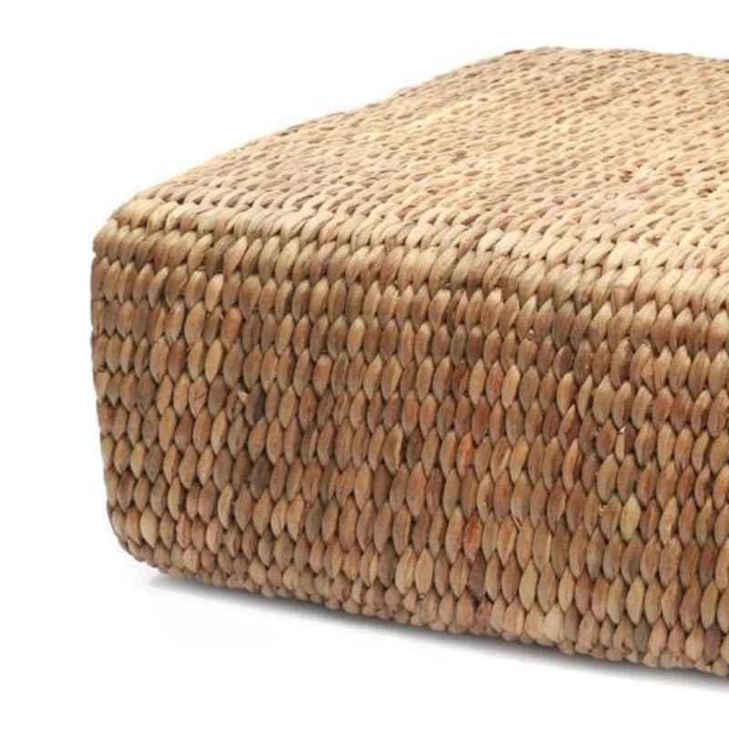 WATER HYACINTH SQUARE POUF + COFFEE TABLE | NATURAL