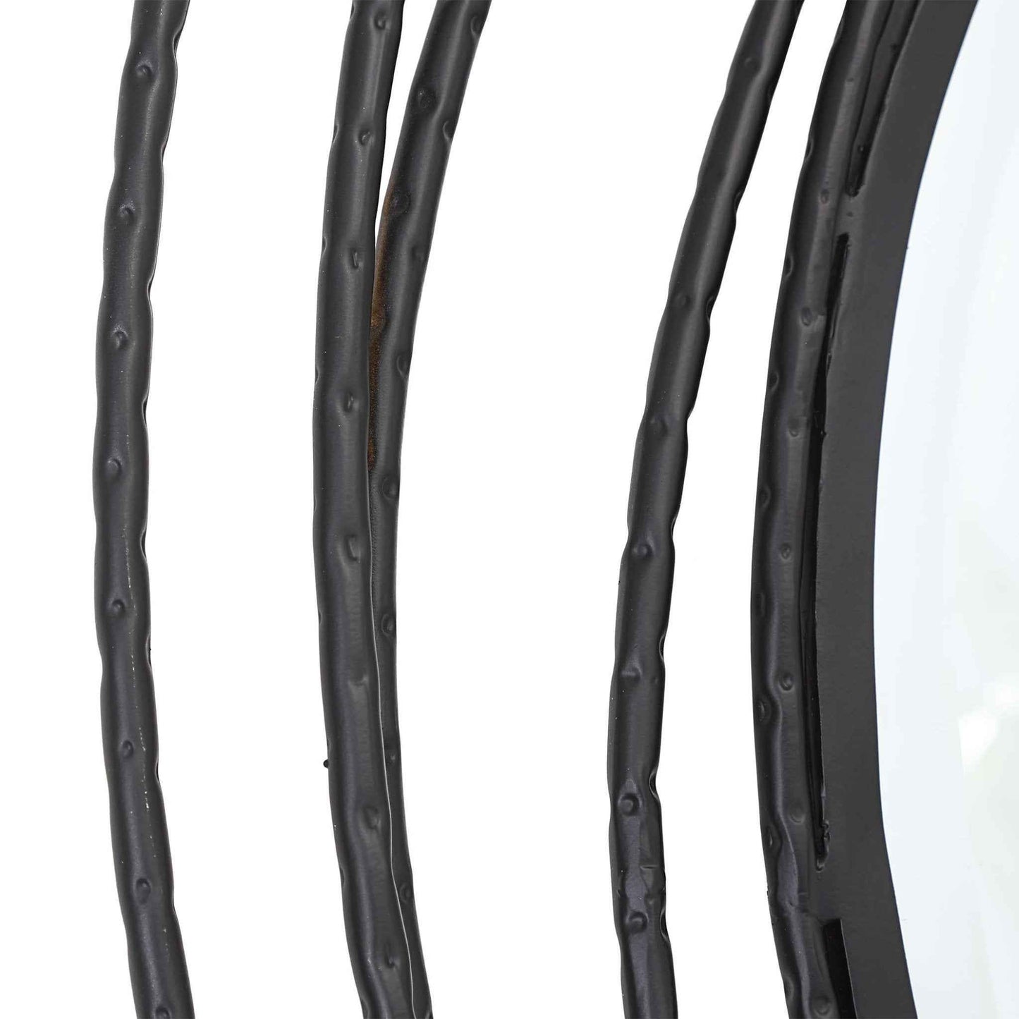 WHIRLWIND BLACK IRON ROUND MIRROR