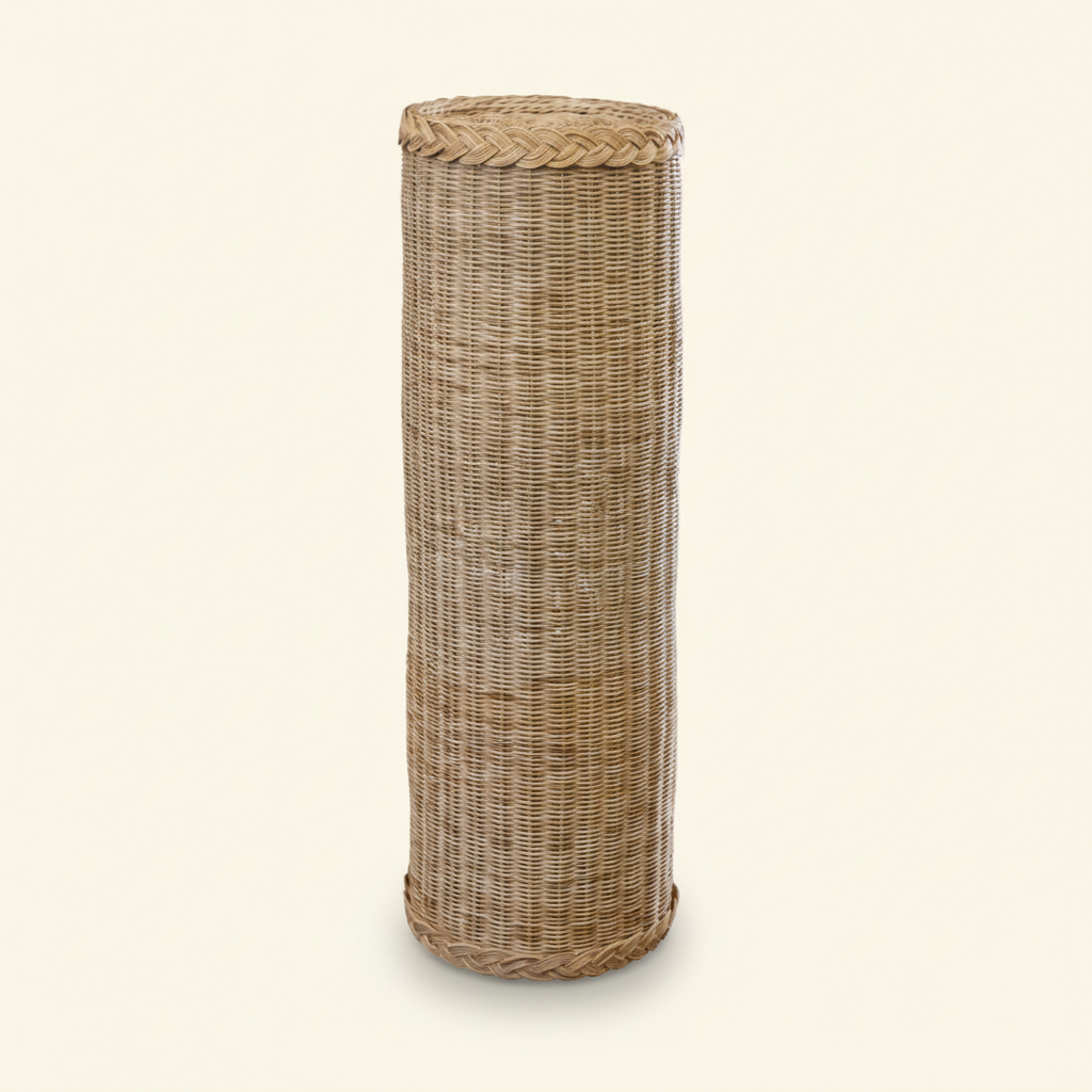 Wicker Braided Column Pedestal Base