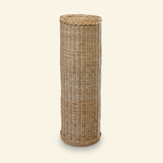 Wicker Braided Column Pedestal Base