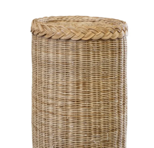 Wicker Braided Column Pedestal Base