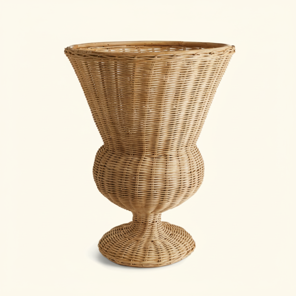 Wicker Footed Urn