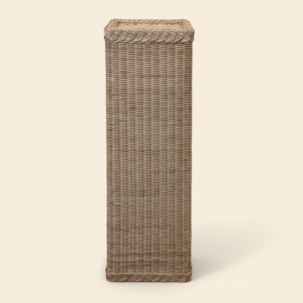 Wicker Braided Square Pedestal Base