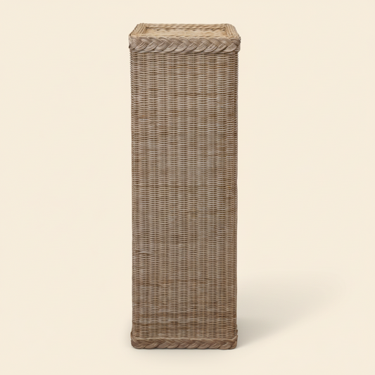 Wicker Braided Square Pedestal Base