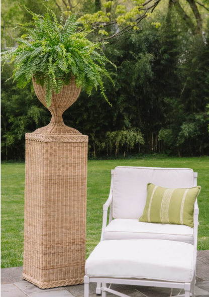Wicker Braided Square Pedestal Base