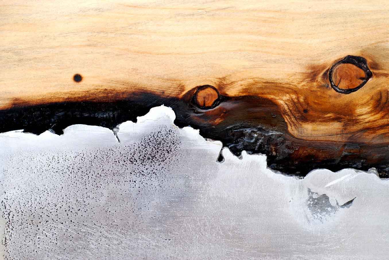 Wood Casting Side Table / Cypress or Eucalyptus