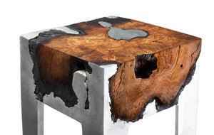 Wood Casting Side Table / Cypress or Eucalyptus