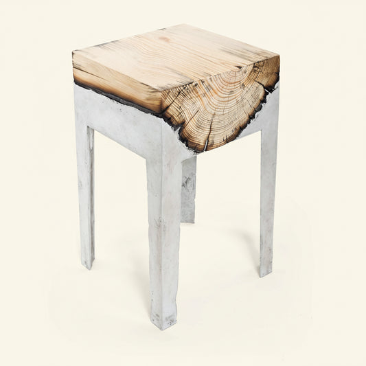 Wood Casting Side Table / Cypress or Eucalyptus