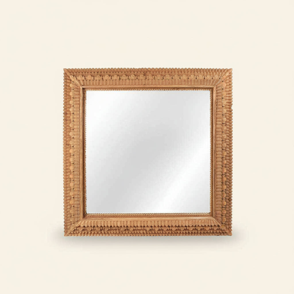 Carved Temple Mirror Square
