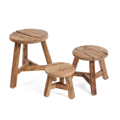 YATAI STOOL +SIDE TABLE | RECLAIMED TEAK | IN-OUTDOORS | 3 SIZES