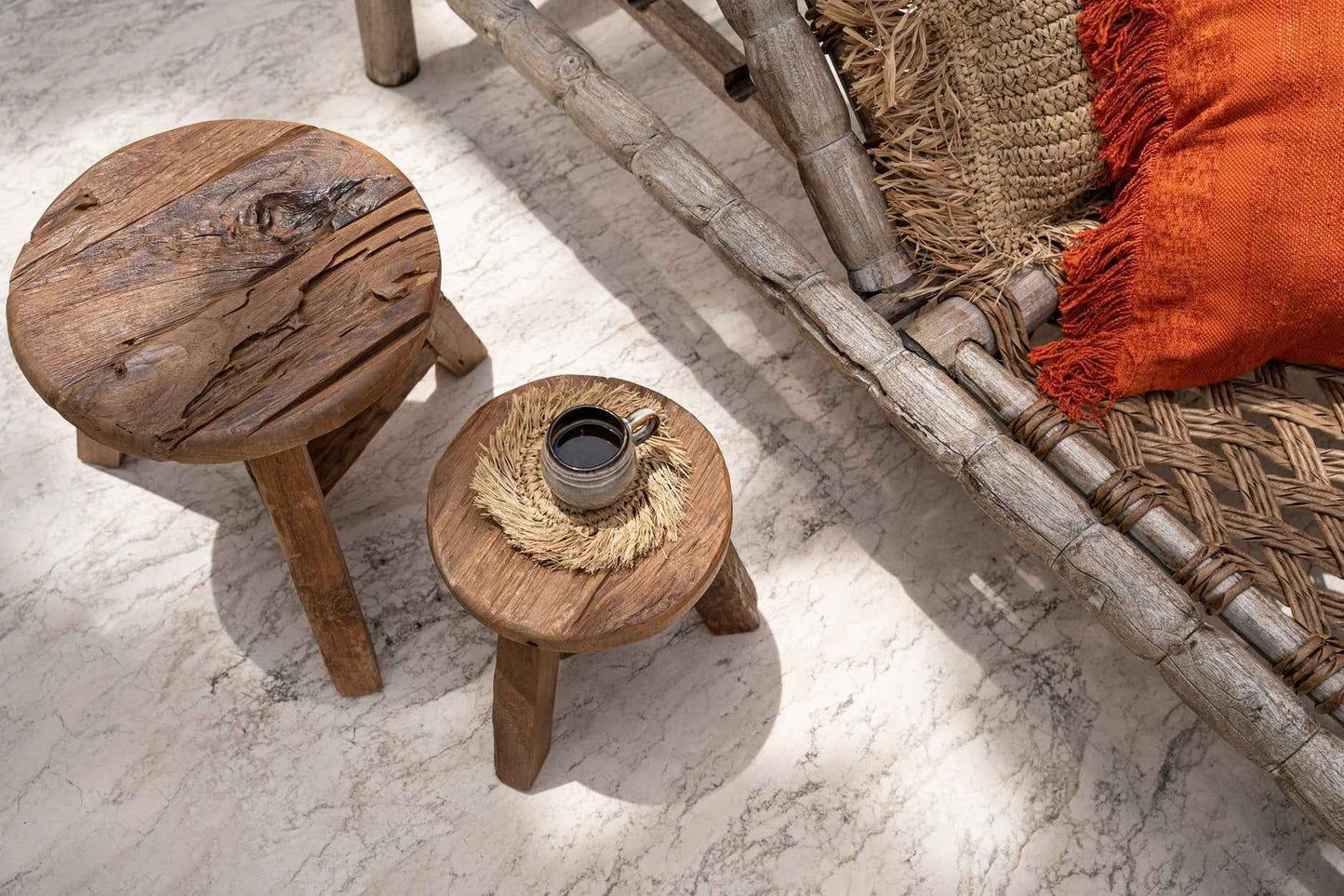 YATAI STOOL +SIDE TABLE | RECLAIMED TEAK | IN-OUTDOORS | 3 SIZES
