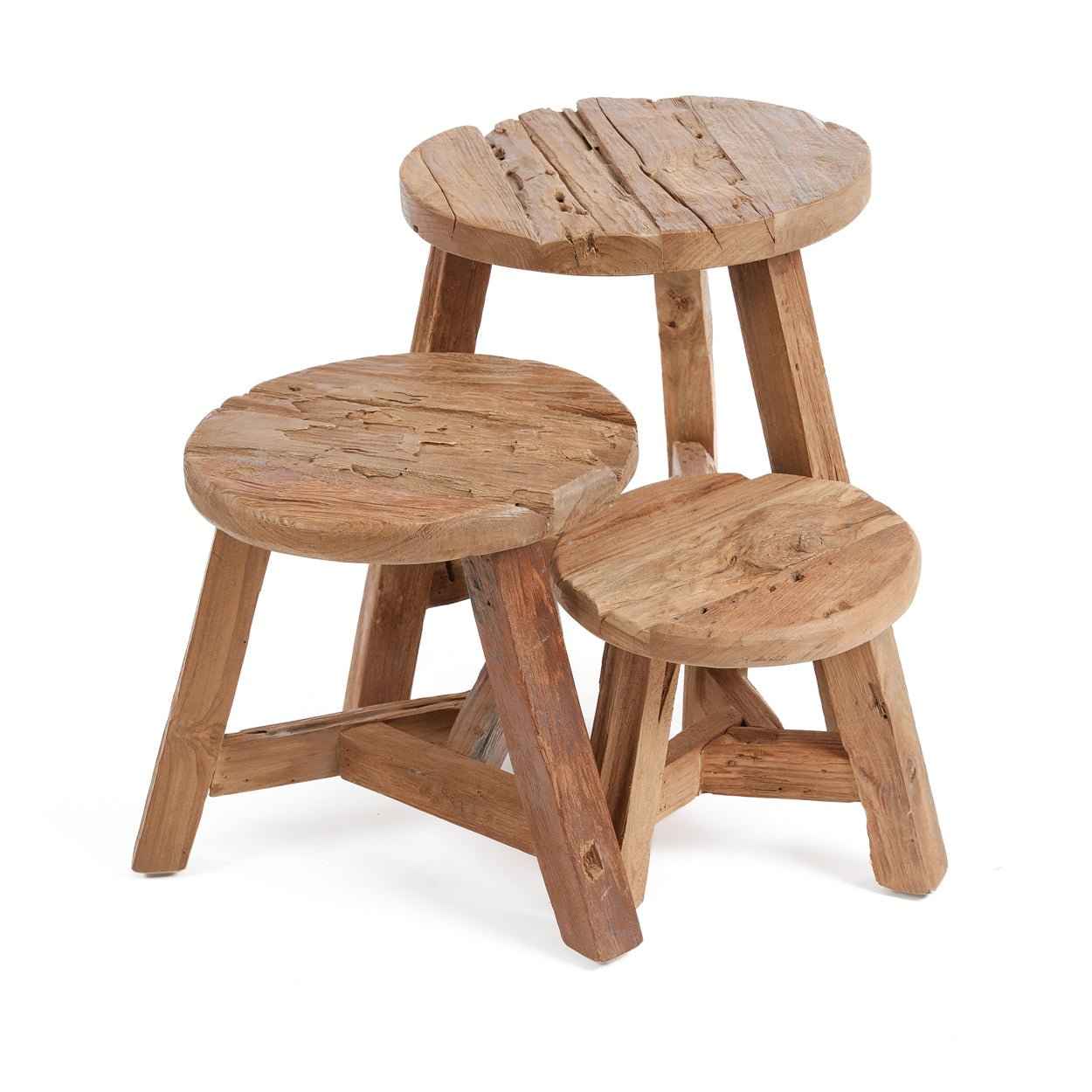 YATAI STOOL +SIDE TABLE | RECLAIMED TEAK | IN-OUTDOORS | 3 SIZES