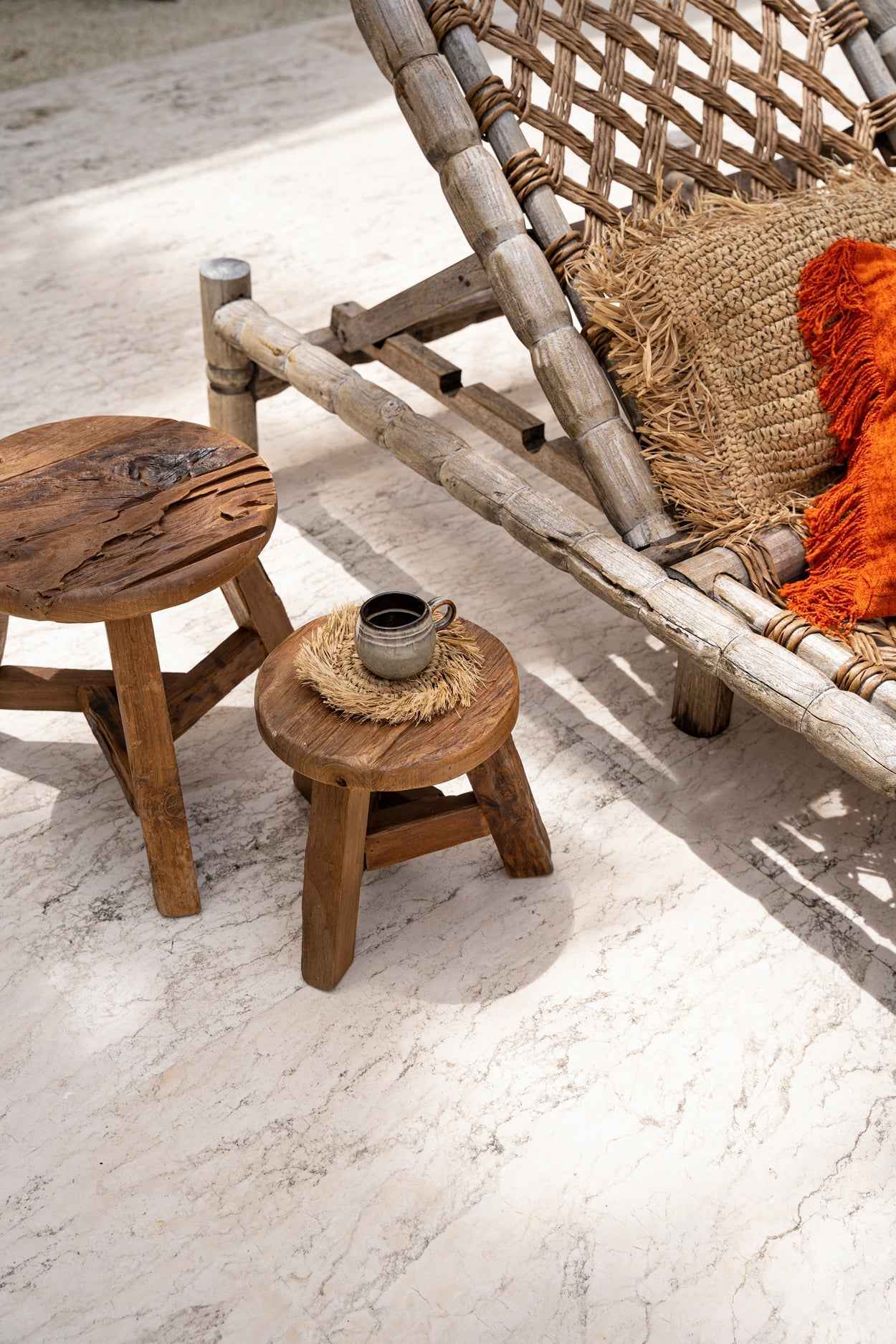 YATAI STOOL +SIDE TABLE | RECLAIMED TEAK | IN-OUTDOORS | 3 SIZES