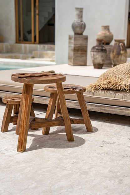 YATAI STOOL +SIDE TABLE | RECLAIMED TEAK | IN-OUTDOORS | 3 SIZES