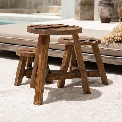 YATAI STOOL +SIDE TABLE | RECLAIMED TEAK | IN-OUTDOORS | 3 SIZES