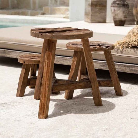 YATAI STOOL +SIDE TABLE | RECLAIMED TEAK | IN-OUTDOORS | 3 SIZES