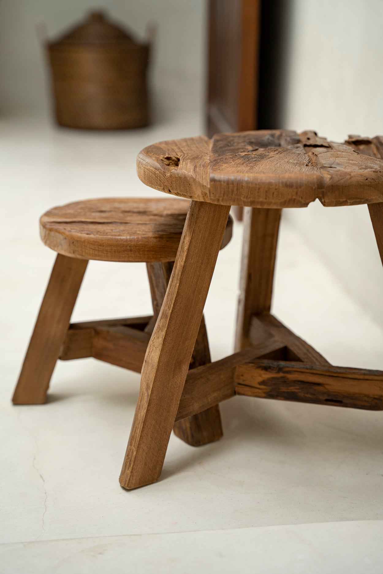 YATAI STOOL +SIDE TABLE | RECLAIMED TEAK | IN-OUTDOORS | 3 SIZES