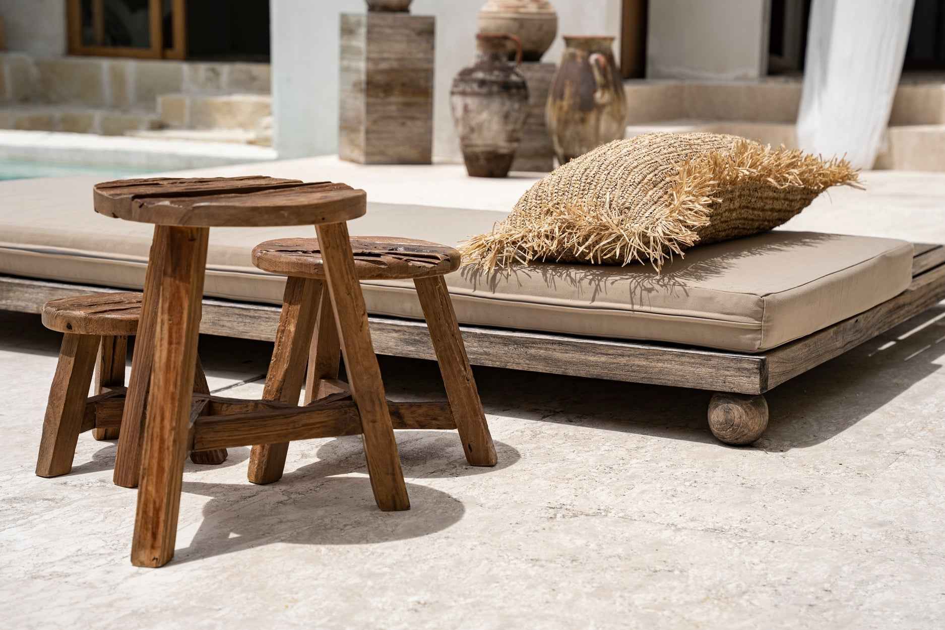 YATAI STOOL +SIDE TABLE | RECLAIMED TEAK | IN-OUTDOORS | 3 SIZES