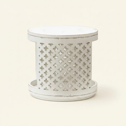 ZAIRA SIDE TABLE / ANCIENT WHITE