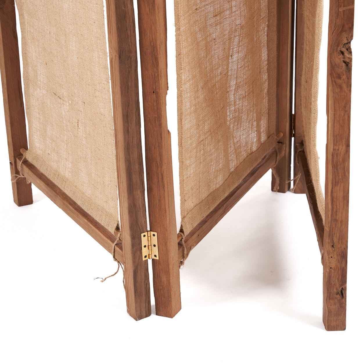 ZENBU ROOM DIVIDER - SCREEN | RECLAIMED TEAK +JUTE
