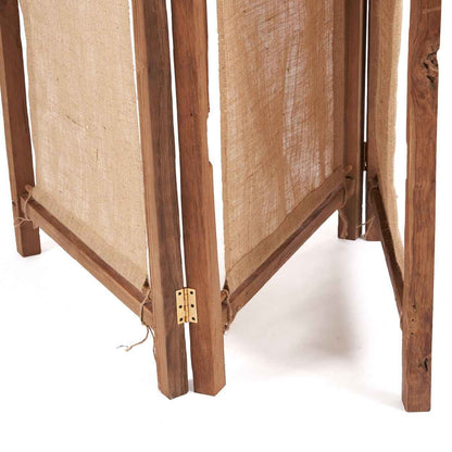 ZENBU ROOM DIVIDER - SCREEN | RECLAIMED TEAK +JUTE