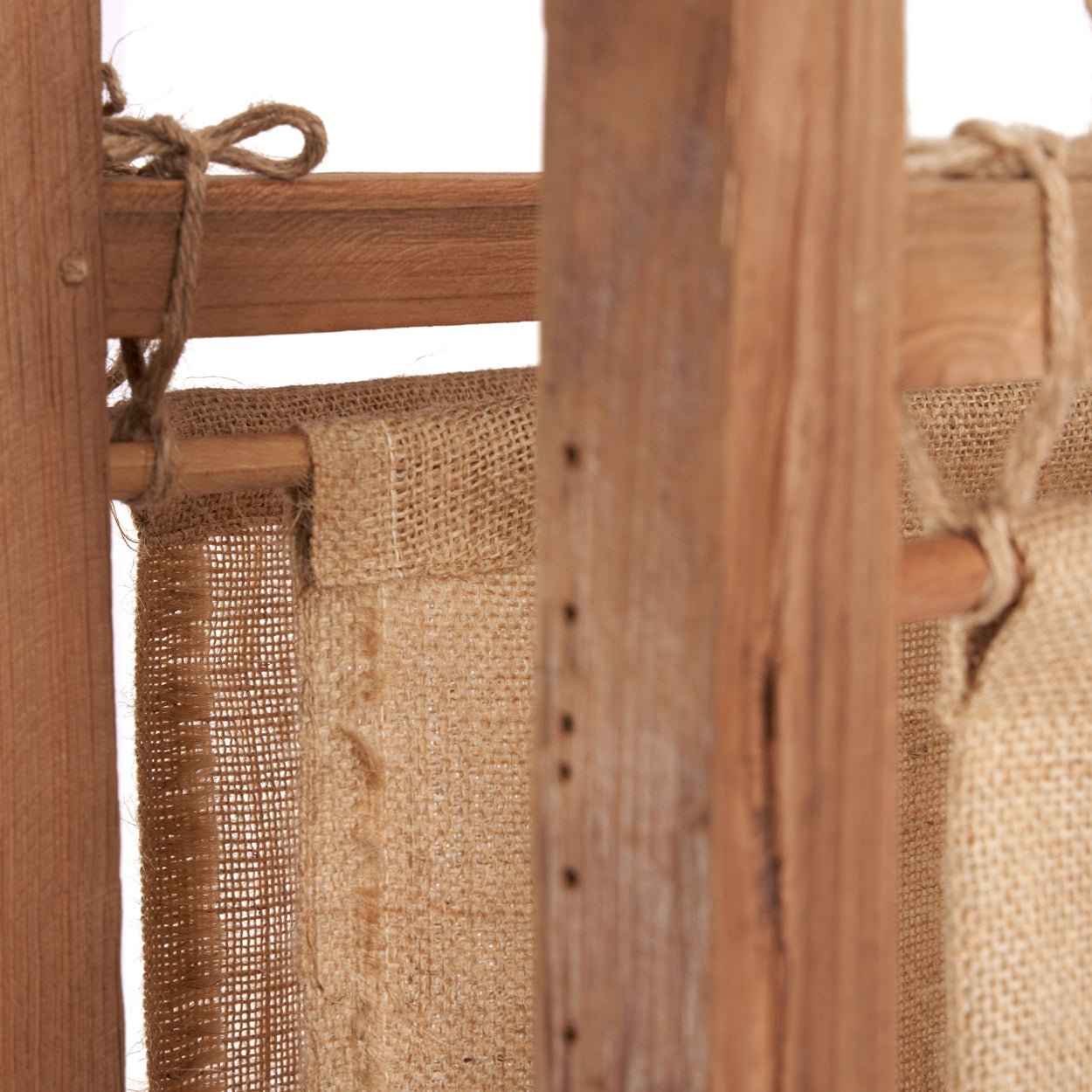 ZENBU ROOM DIVIDER - SCREEN | RECLAIMED TEAK +JUTE