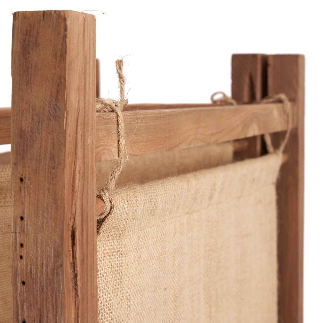 ZENBU ROOM DIVIDER - SCREEN | RECLAIMED TEAK +JUTE