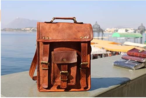 Hansa handicraft 11 Inch Sturdy Handcrafted Leather Satcel Ipad Messenger Bag for Men and Women