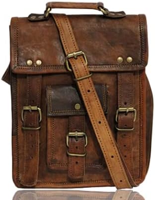 Hansa handicraft 11 Inch Sturdy Handcrafted Leather Satcel Ipad Messenger Bag for Men and Women