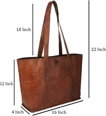 Hansa Handicraft Genuine Leather Tote Bag Handbag Shopper Purse Shoulder Bag for Women Office Laptop Bag