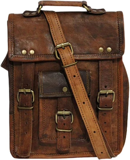 Hansa handicraft 11 Inch Sturdy Handcrafted Leather Satcel Ipad Messenger Bag for Men and Women