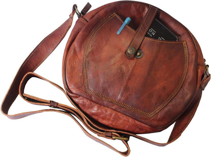 Hansa Handicraft Genuine Leather Women's Crossbody Semi-Circular Hobo Style Shoulder Bag