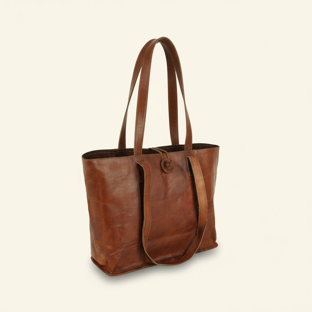 Hansa Handicraft Genuine Leather Tote Bag Handbag Shopper Purse Shoulder Bag for Women Office Laptop Bag - Hansa Handicraft